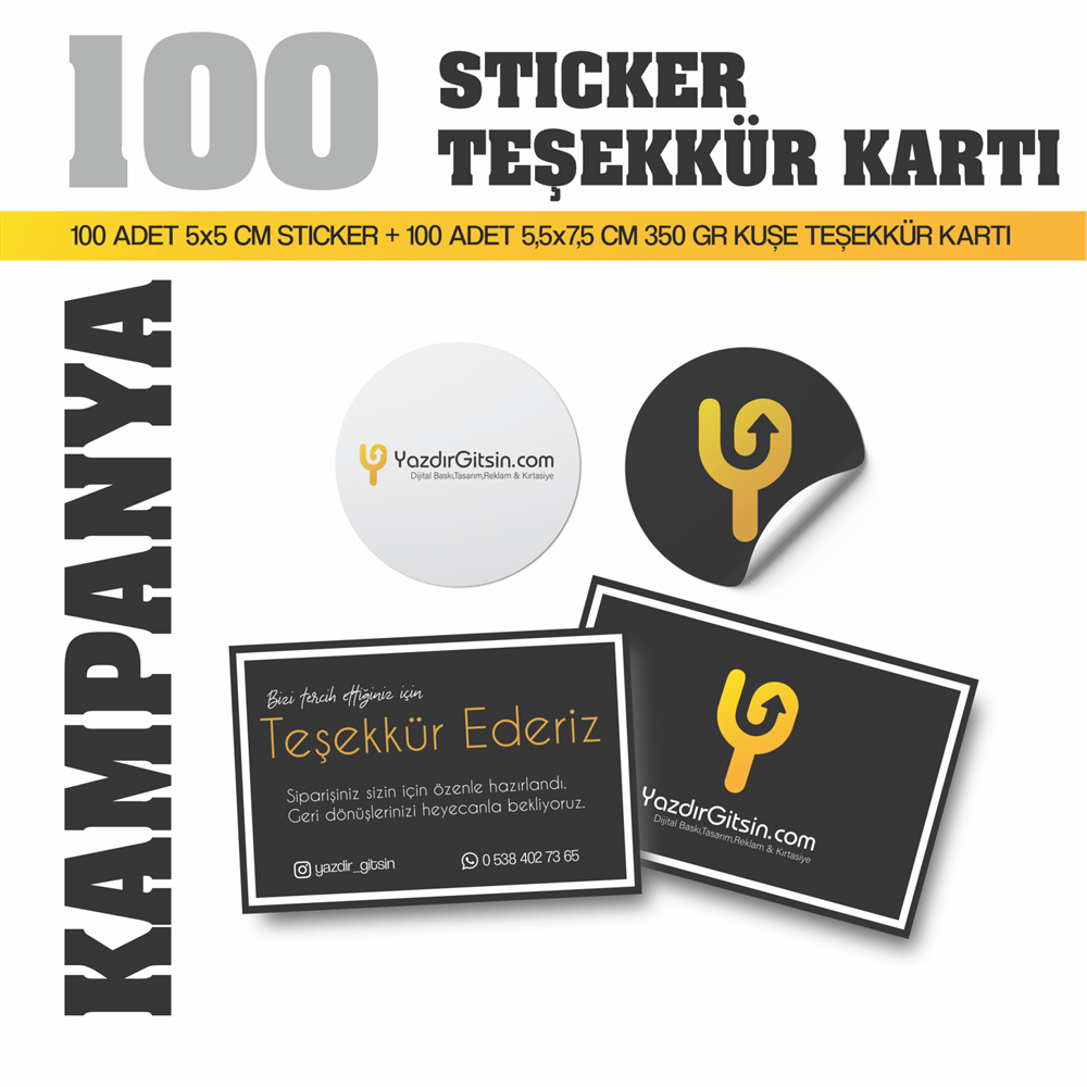 100 PCS Sticker and Thank You Card OPPORTUNITY