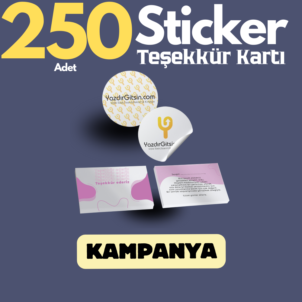 250 Stickers and Thank You Cards