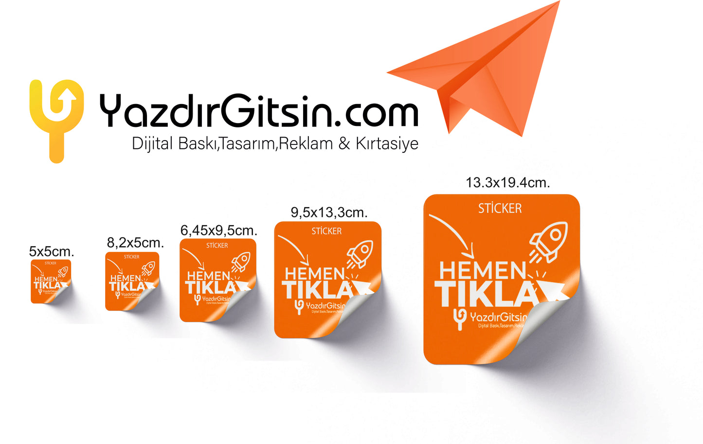 Jet Kuşe Sticker Baskı – Parlak Yüzeyli Etiket